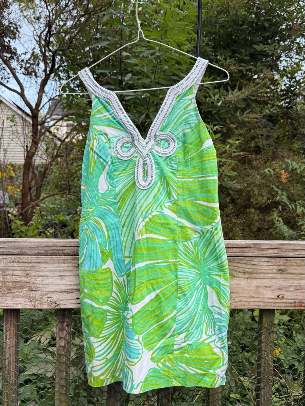 Lilly Pulitzer Dress Size 0 Shift Green Turquoise Straps Back Zip Basted Hem